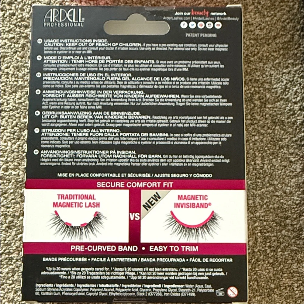 Ardell Magnetic Faux Mink Megahold Lashes - Black 4 units